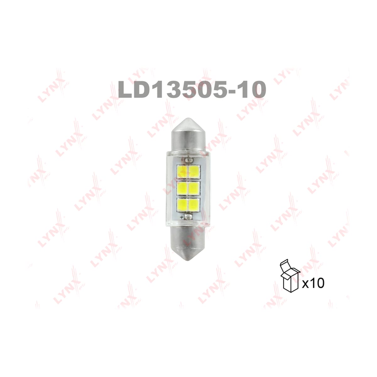 LYNXAUTO Лампа светодиодная LED C5W T11x35 12V SV8,5-8 SMDx6 6900K LD1350510