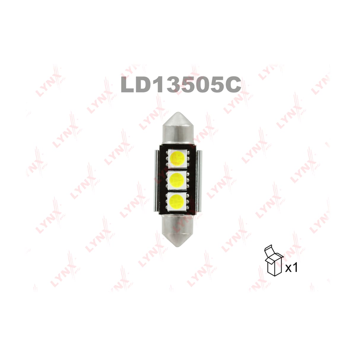LYNXAUTO Лампа светодиодная LED C5W T11x35 12V SV8,5-8 SMDx3 7000K CANbus LD13505C