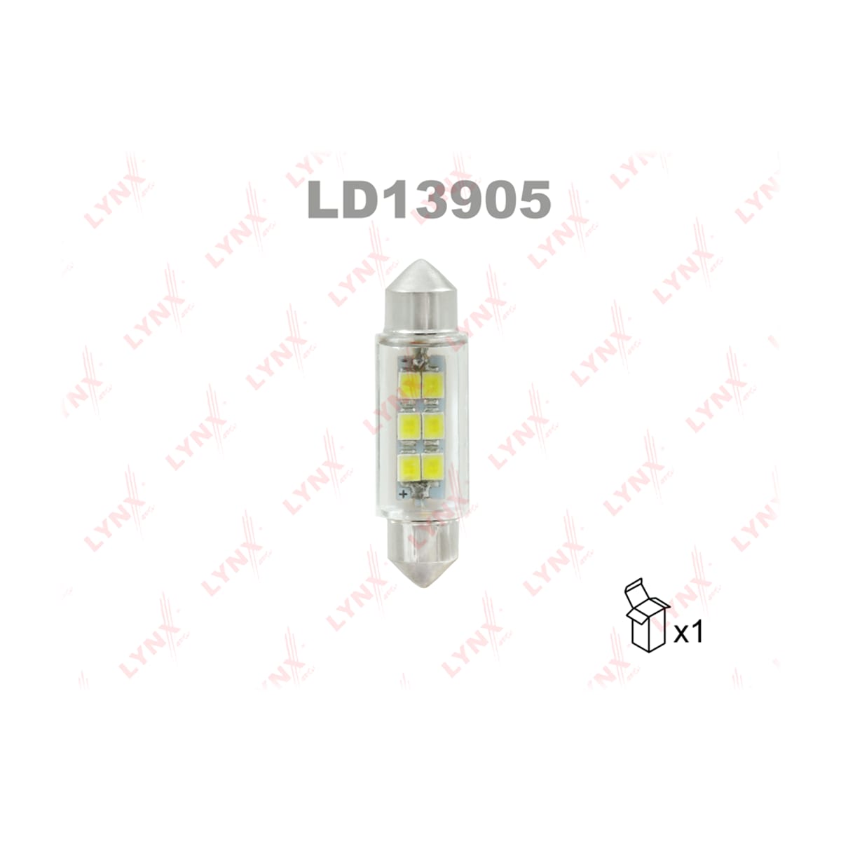 LYNXAUTO Лампа светодиодная LED C5W T11x39 12V SV8,5-8 SMDx6 6900K LD13905