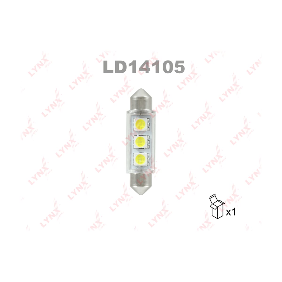 LYNXAUTO Лампа светодиодная LED C5W T11x41 12V SV8,5-8 SMDx3 7000K LD14105