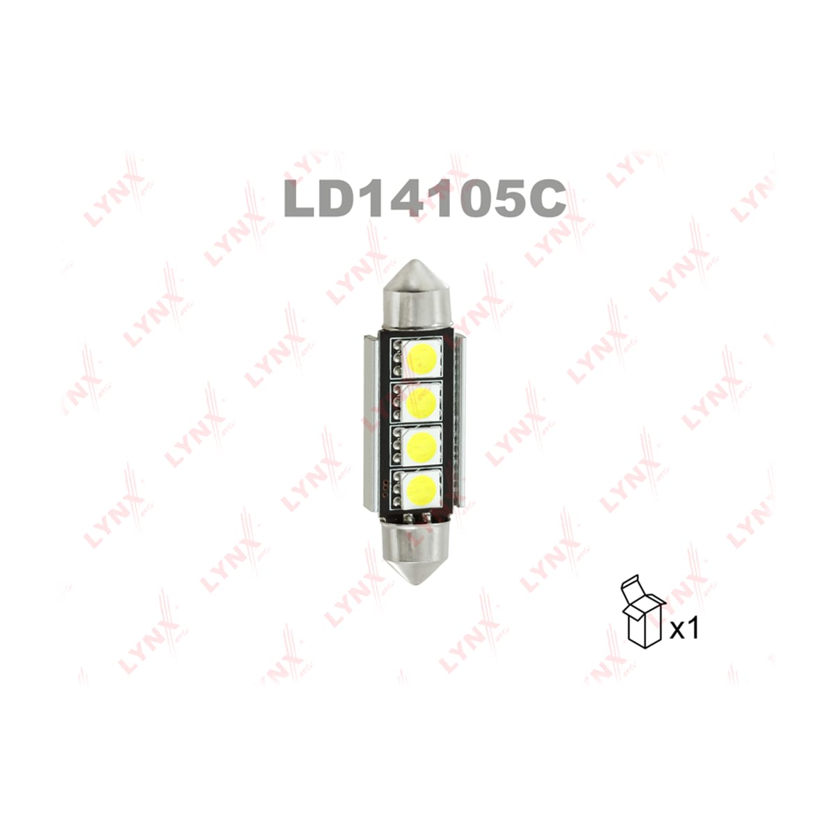 Деталь Лампа светодиодная LED C5W T11x41 12V SV8,5-8 SMDx4 7000K CANbus LYNXAUTO