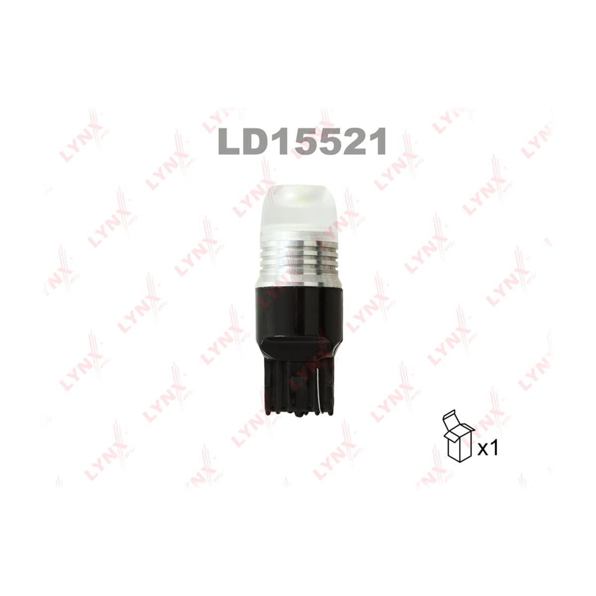 LYNXAUTO Лампа светодиодная LED W21W T20 12V W3x16d SMDx1 7000K LD15521