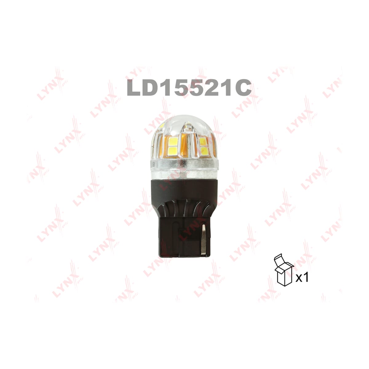 LYNXAUTO Лампа светодиодная LED W21W T20 12V W3x16d SMDx15 6000K CANbus LD15521C