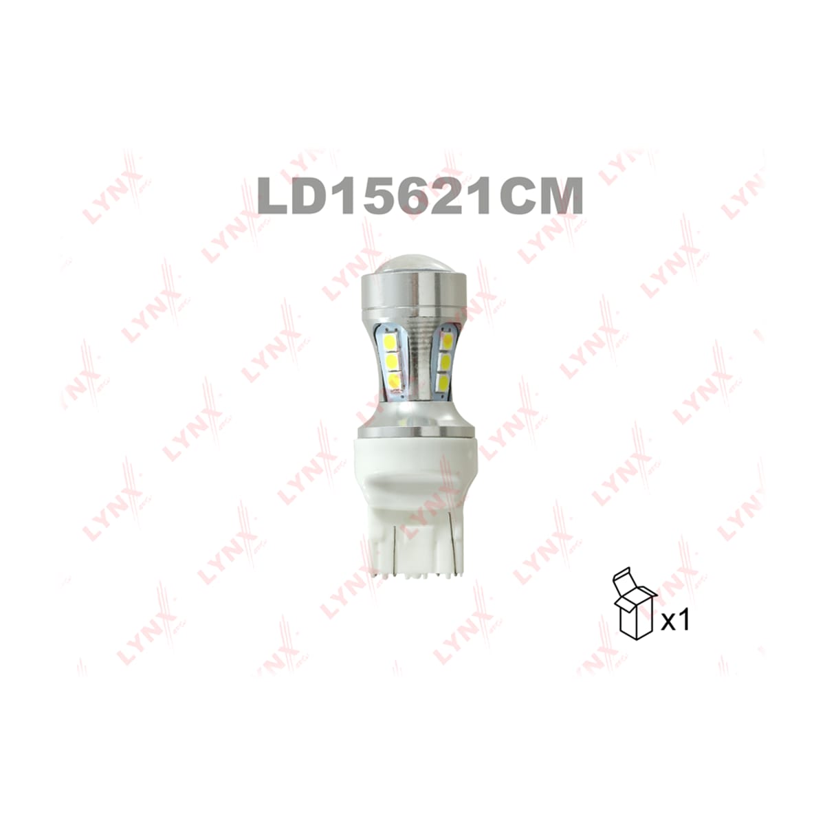 LYNXAUTO Лампа светодиодная (LED) W21/5W T20 12V W3x16q 7000K LD15621CM