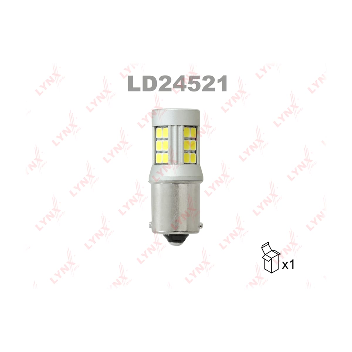 LYNXAUTO Лампа светодиодная LED P21W S25 24V BA15s SMDx27 6200K HCV LD24521