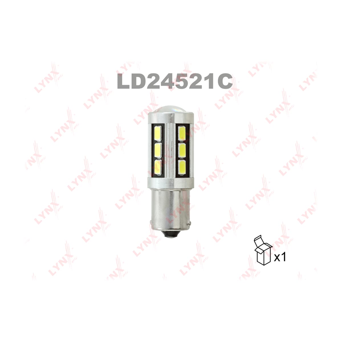 LYNXAUTO Лампа светодиодная LED P21W S25 24V BA15s SMDx18 7200K CANbus HCV LD24521C