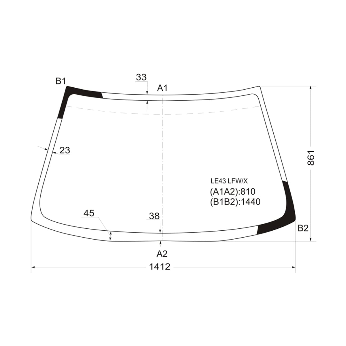 XYG Стекло лобовое Mitsubishi Mirage 91-95 LE43LFW/X