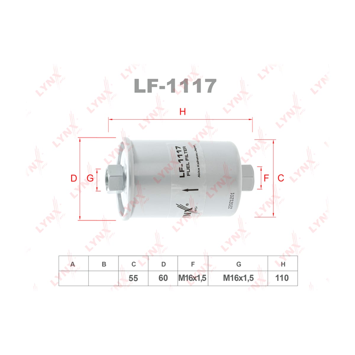 LYNXAUTO Фильтр топливный LF1117