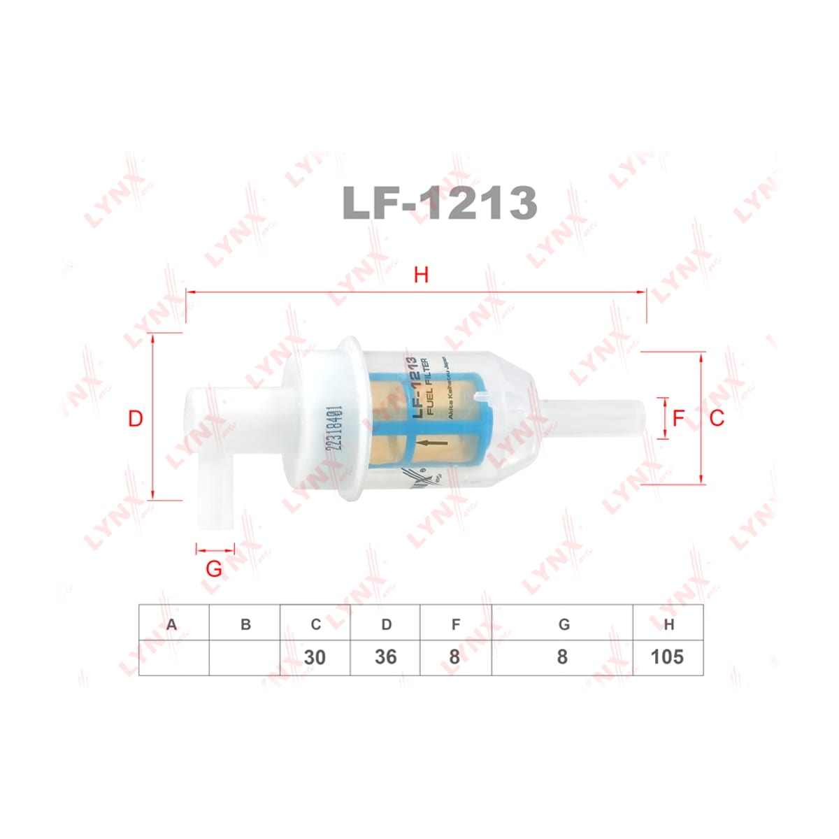 LYNXAUTO Фильтр топливный LF1213