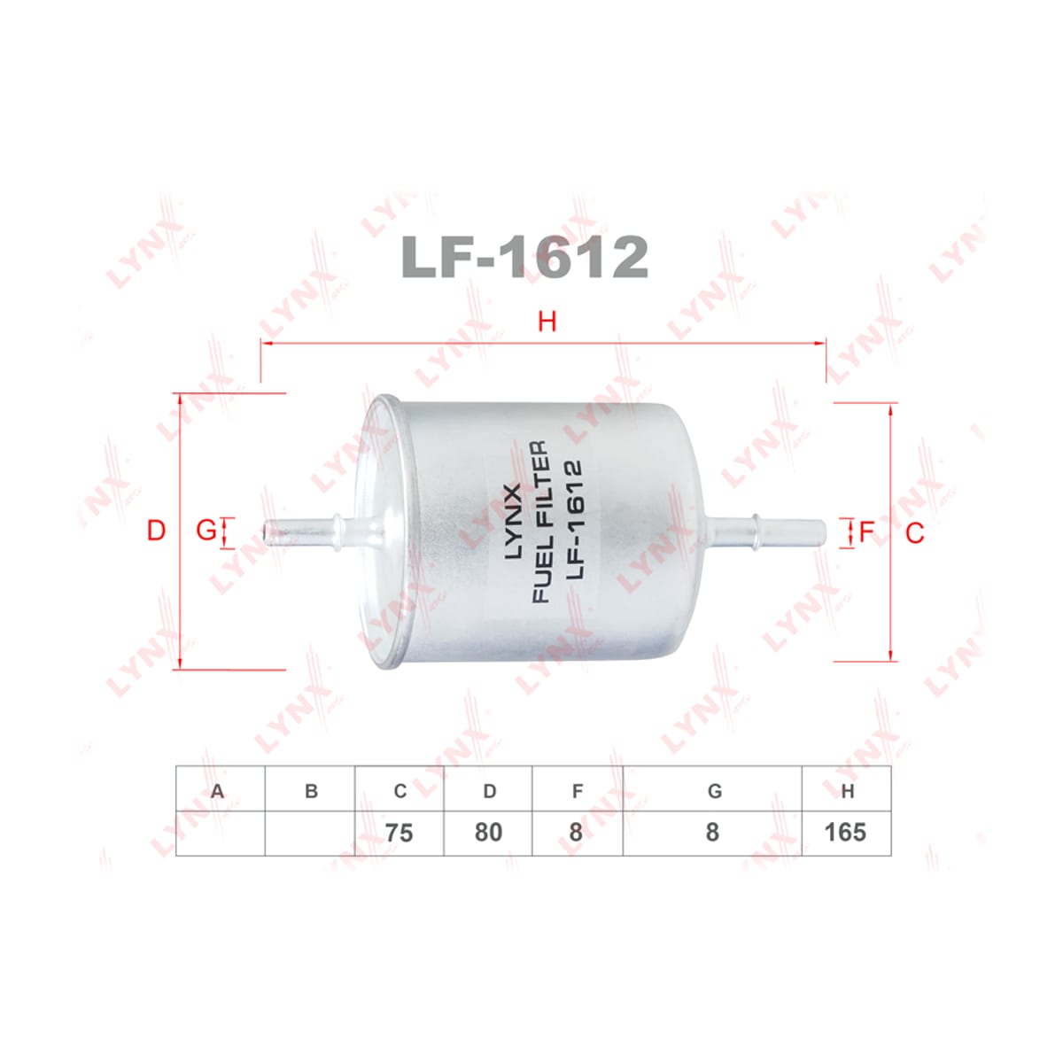 LYNXAUTO Фильтр топливный LF1612