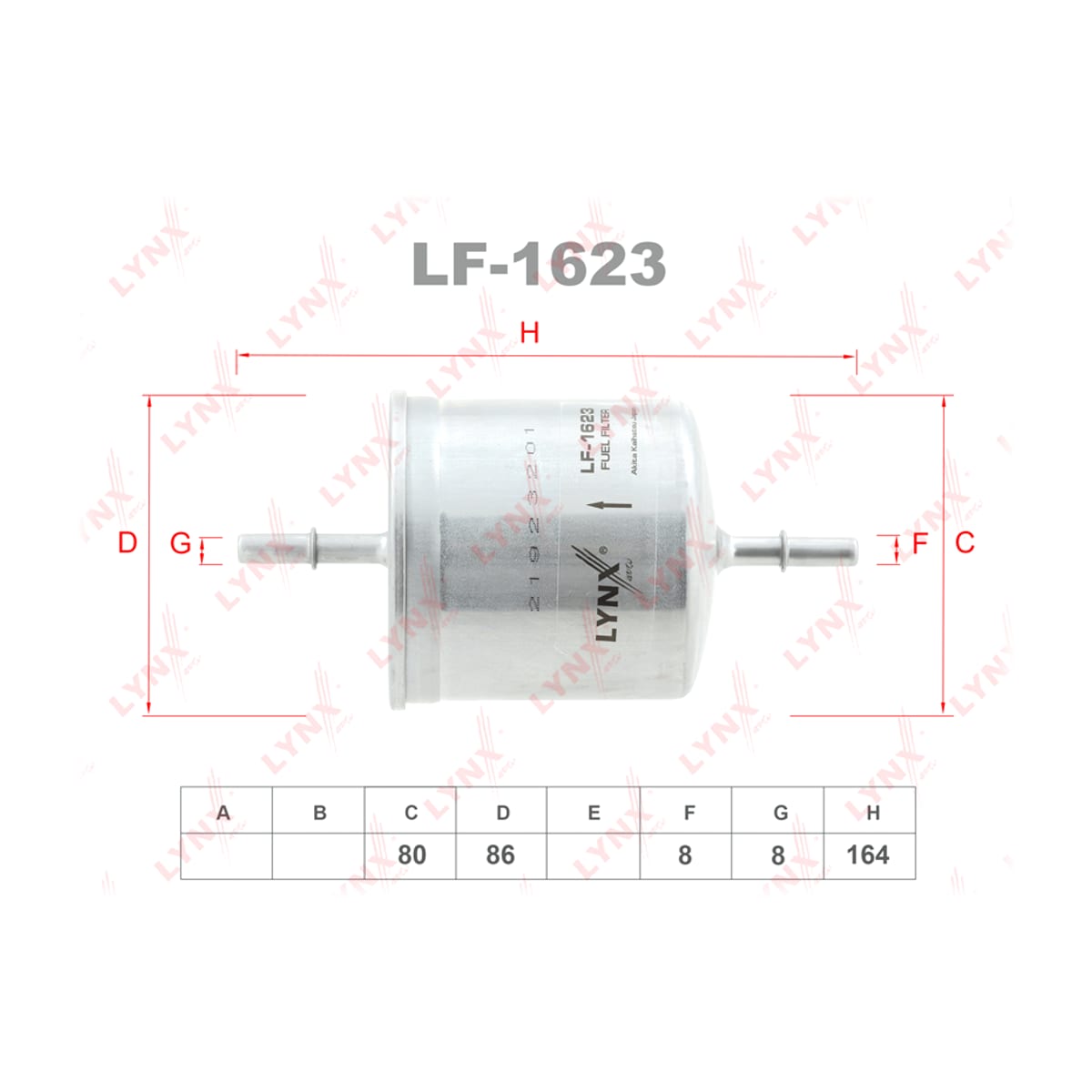 LYNXAUTO Фильтр топливный LF1623