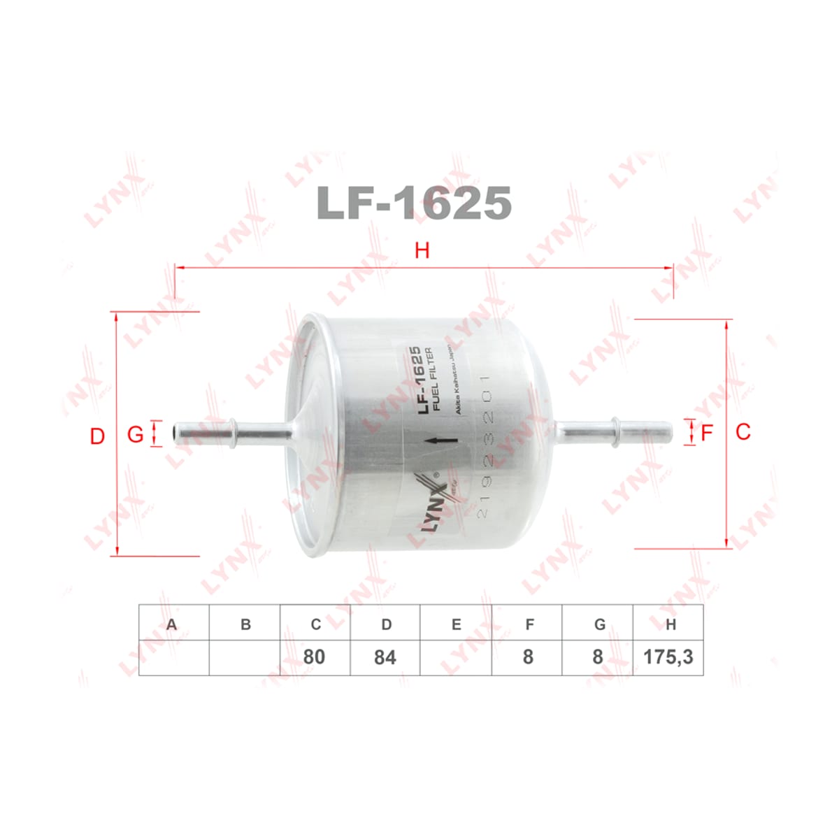 LYNXAUTO Фильтр топливный LF1625