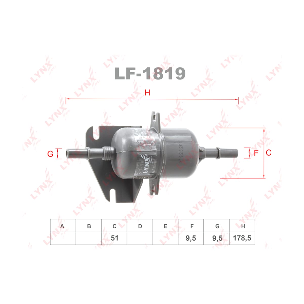 LYNXAUTO Фильтр топливный LF1819