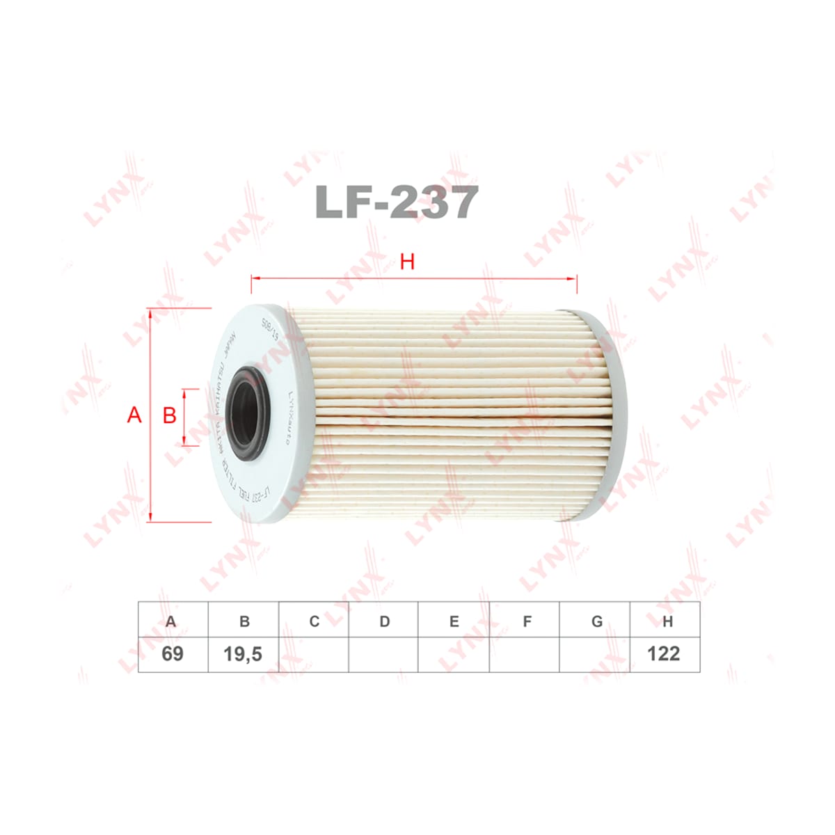 LYNXAUTO Фильтр топливный (картридж) LF237