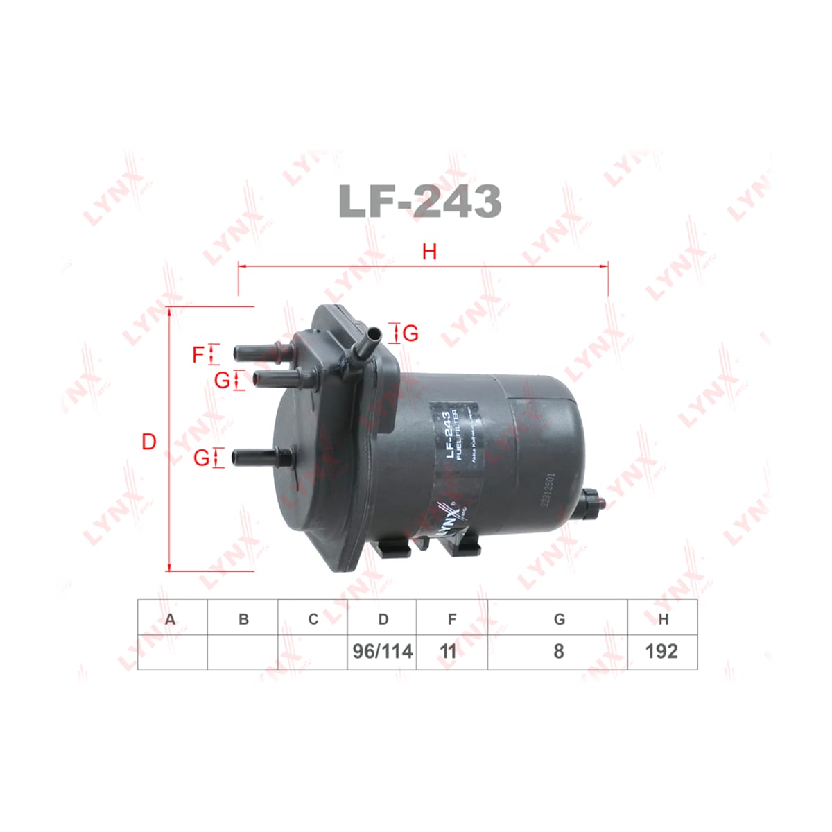 LYNXAUTO Фильтр топливный LF243