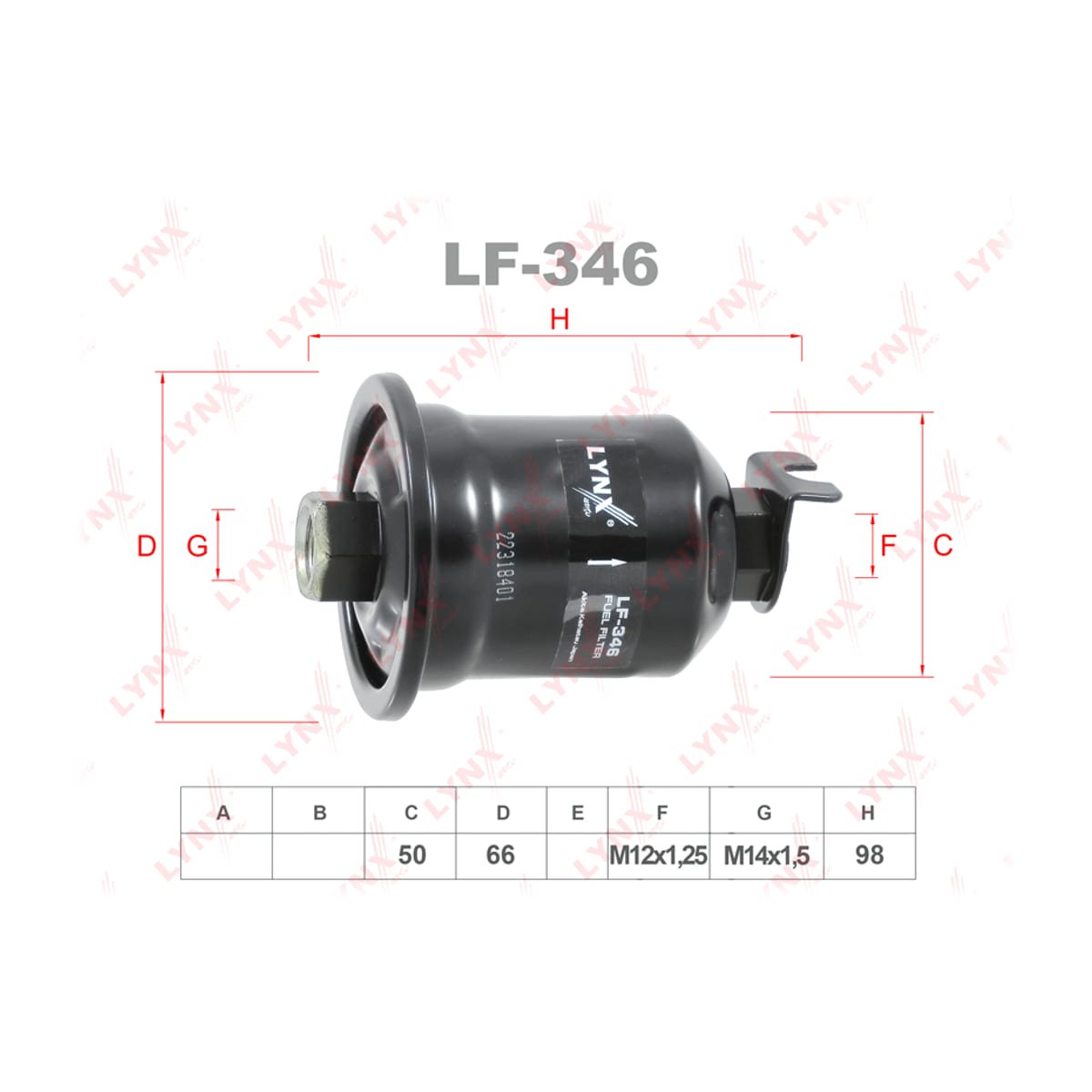 LYNXAUTO Фильтр топливный LF346