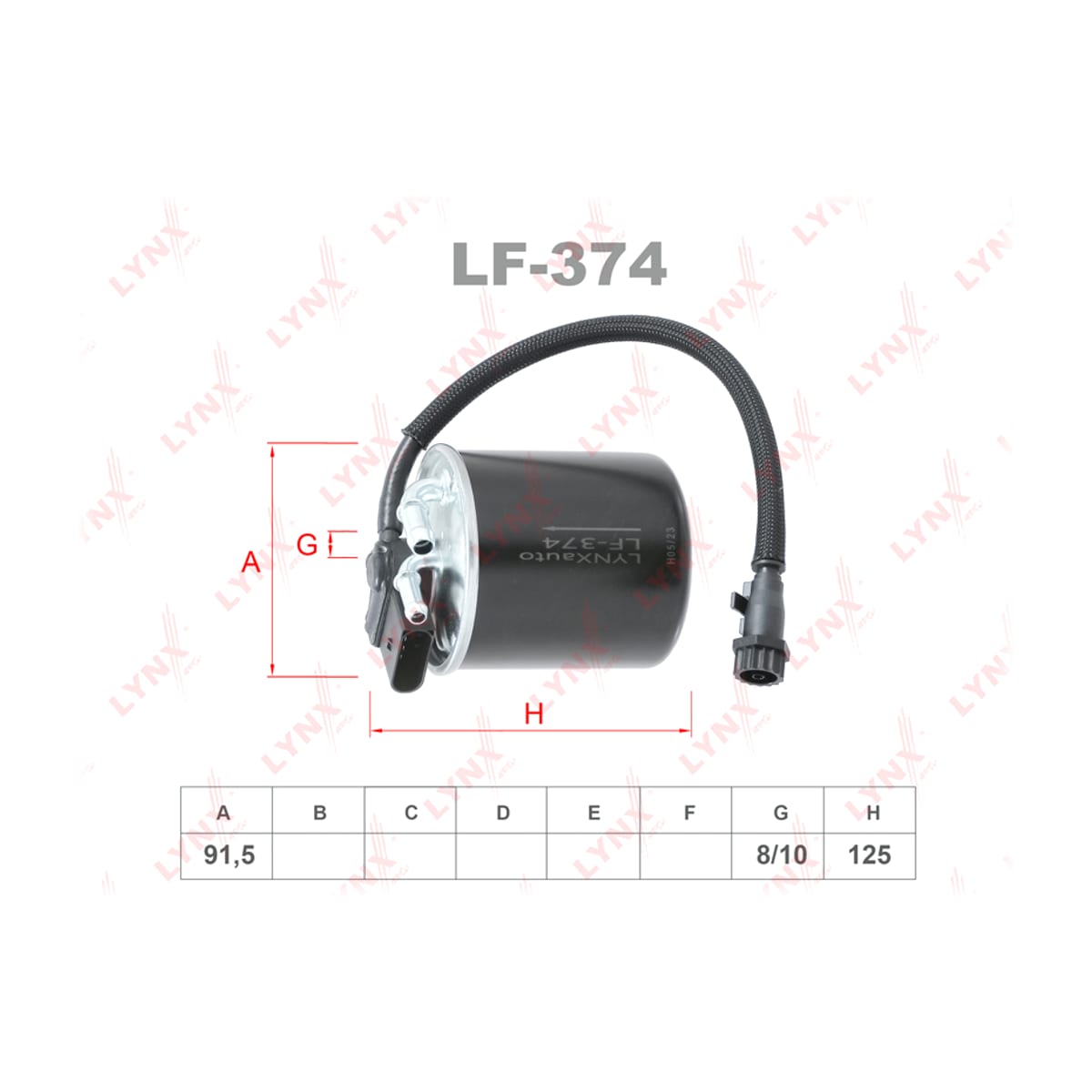 LYNXAUTO Фильтр топливный LF374
