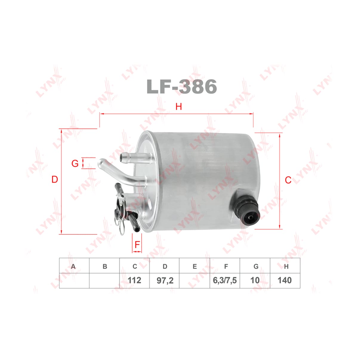 LYNXAUTO Фильтр топливный LF386