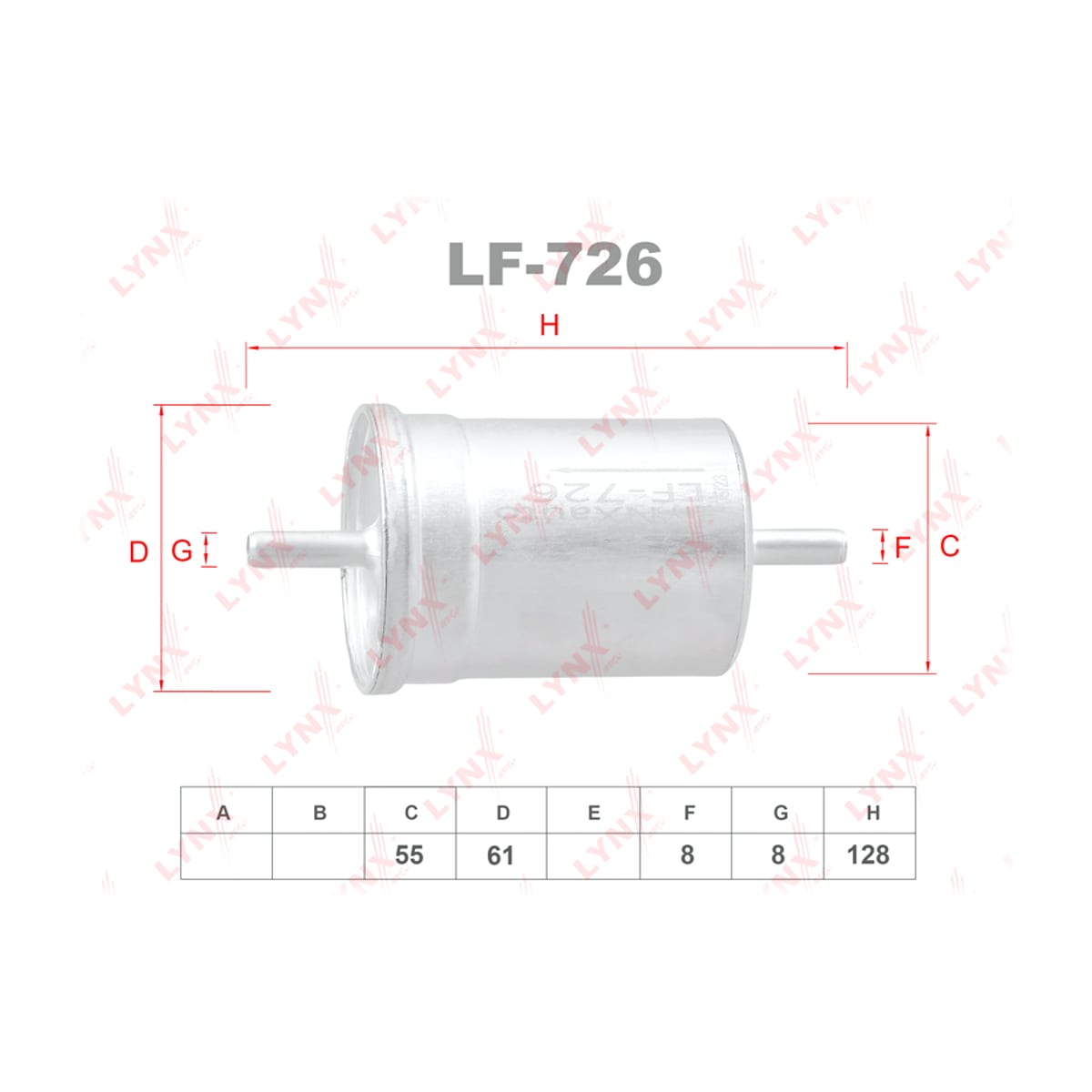 LYNXAUTO Фильтр топливный LF726