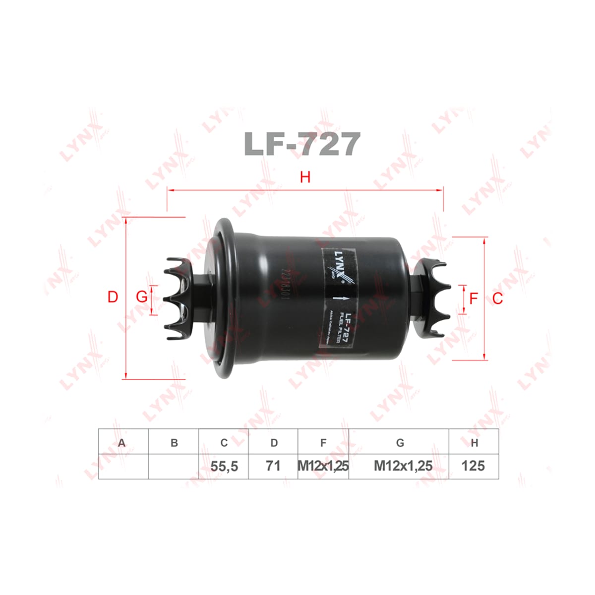 LYNXAUTO Фильтр топливный LF727