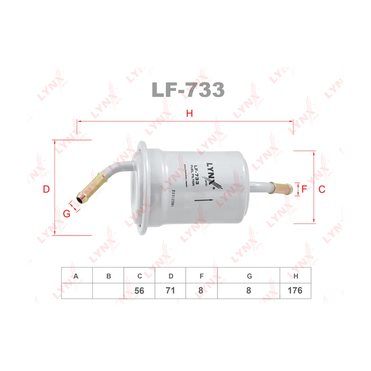 LYNXAUTO Фильтр топливный LF733