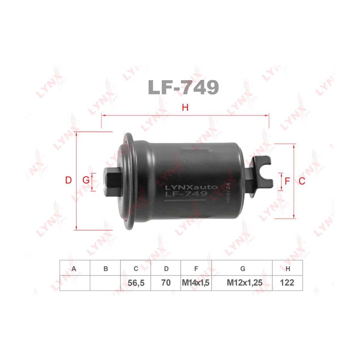 LYNXAUTO Фильтр топливный LF749