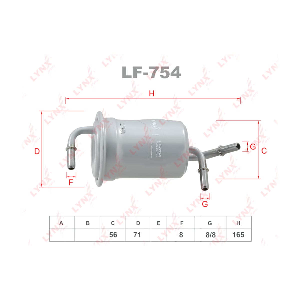 LYNXAUTO Фильтр топливный LF754