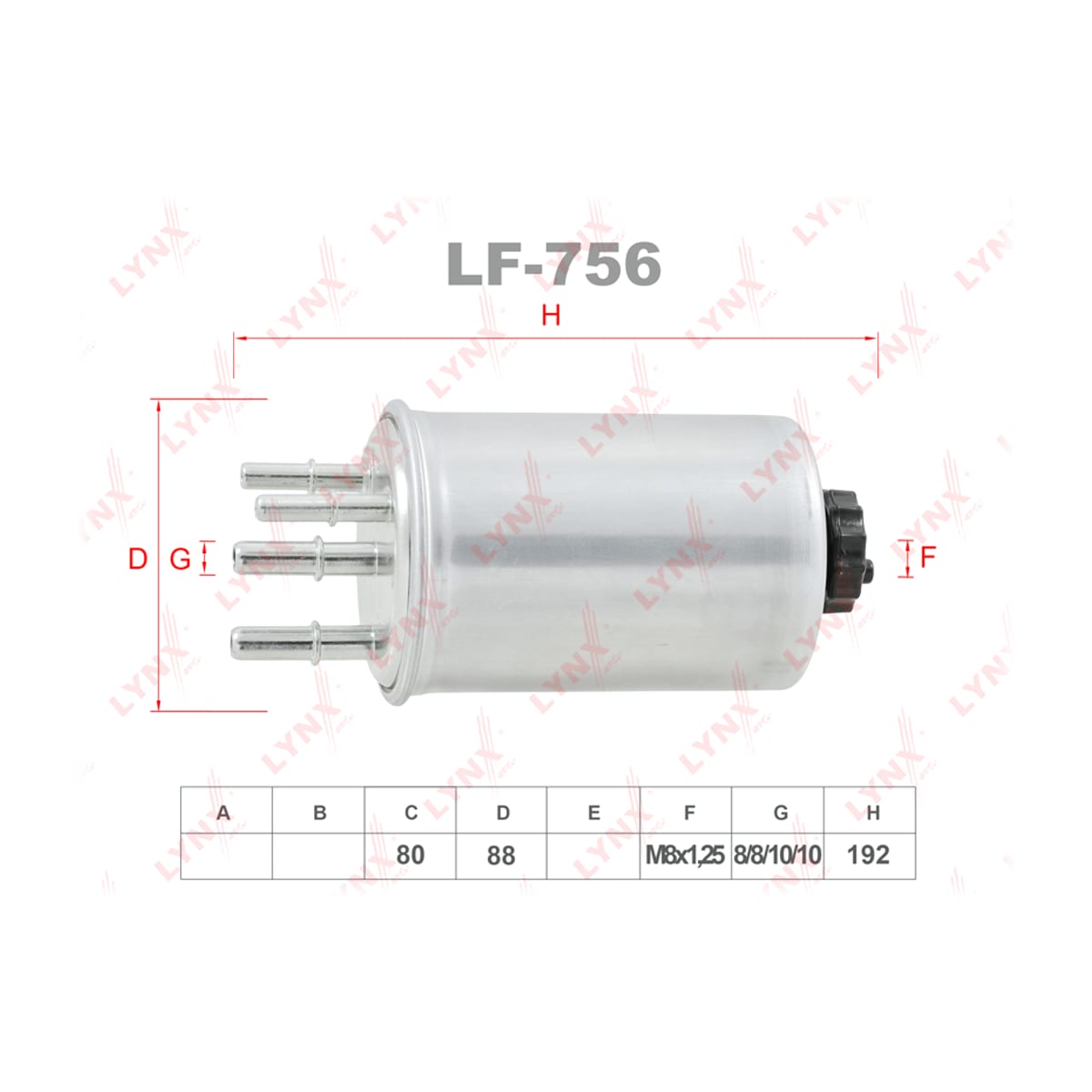 LYNXAUTO Фильтр топливный LF756