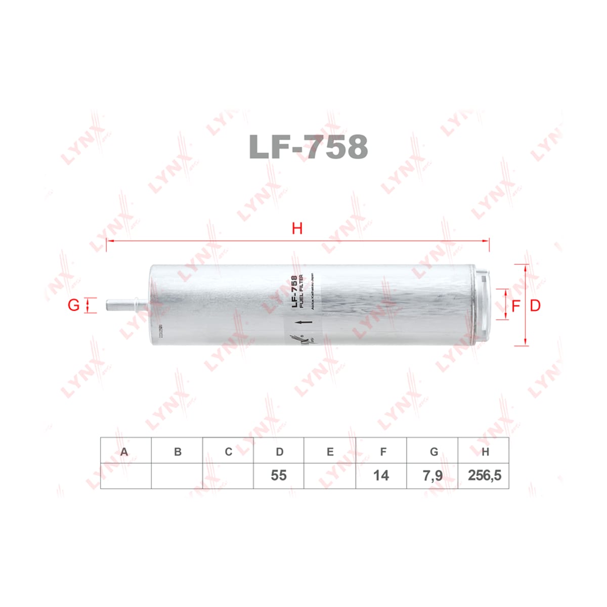 LYNXAUTO Фильтр топливный LF758