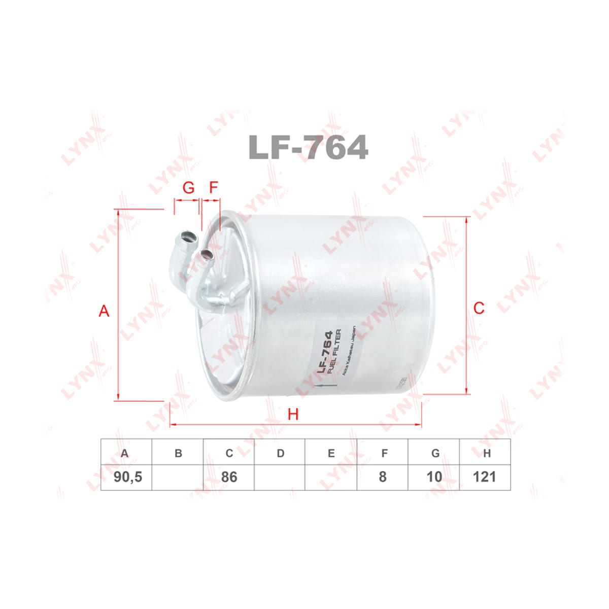 LYNXAUTO Фильтр топливный LF764