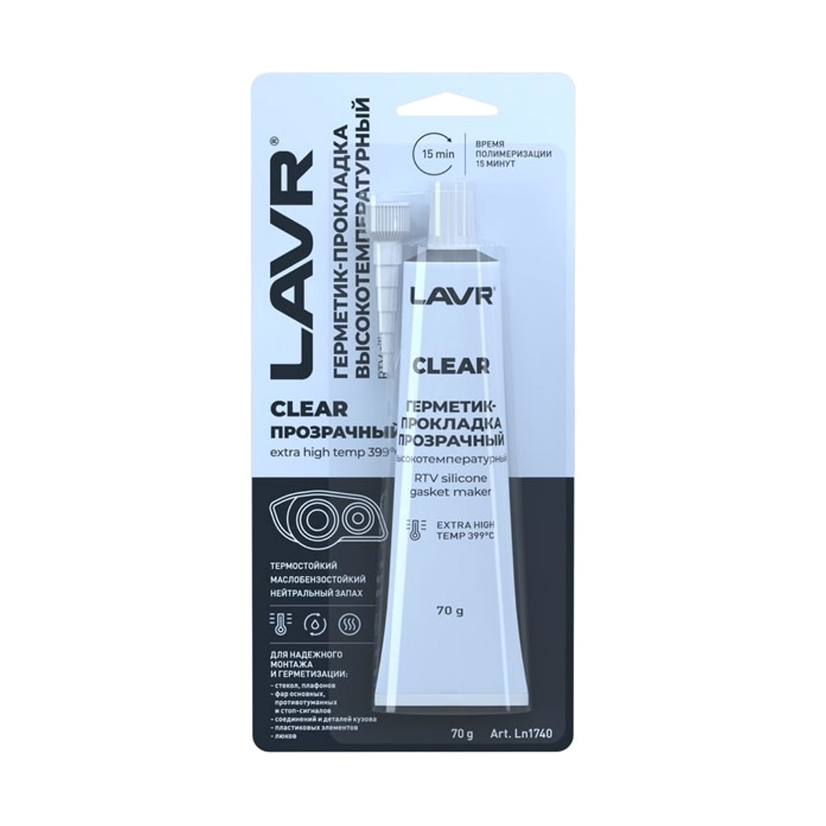 Деталь Герметик-прокладка прозрачный высокотемпературный Clear, 70Г LAVR