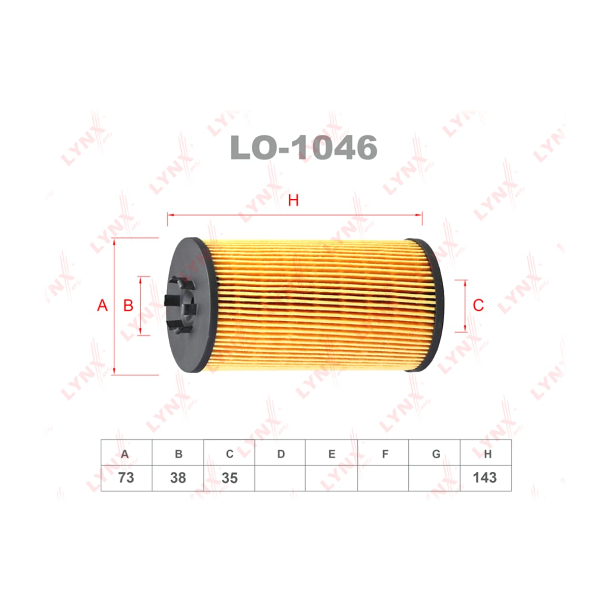 LYNXAUTO Фильтр масляный (картридж) LO1046