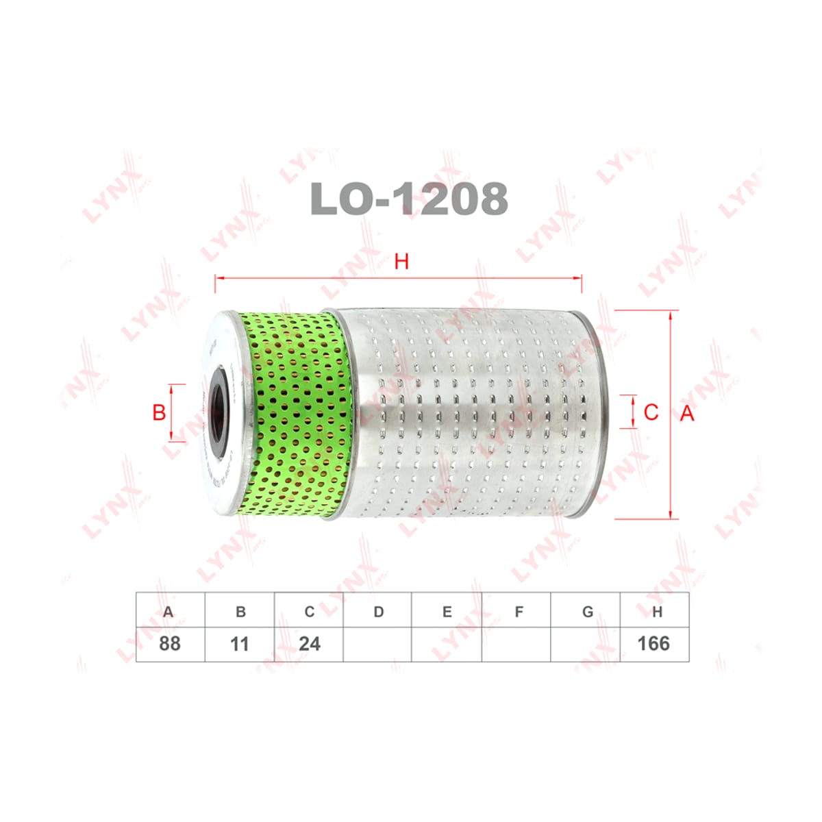 LYNXAUTO Фильтр масляный (картридж) LO1208