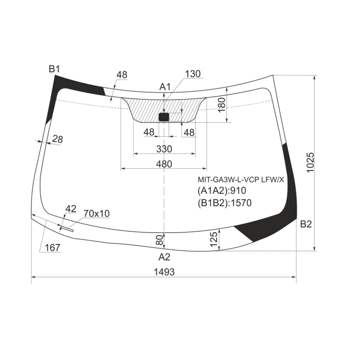 XYG Стекло лобовое Mitsubishi ASX 10- / Citroen C4 Aircross 12-16