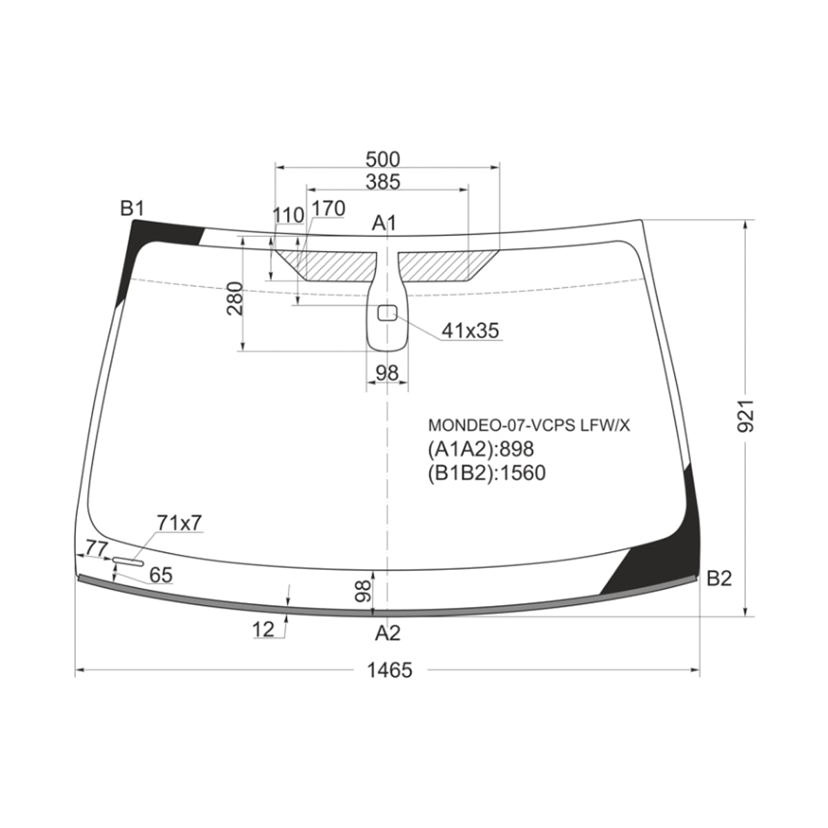 XYG Стекло лобовое (Датчик дождя/ Молдинг) Ford Mondeo 10-15 MONDEO07VCPSLFW/X
