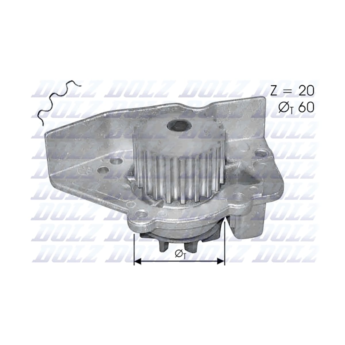 DOLZ Насос водяного охлаждения Citroen Berlingo 96-02 B1E;BAZ;BDY;D6B;DKZ;XU5M;XU7JB;XU7JP;XUD9 / Peugeot 205 90-98 B1E;BAZ;BDY;D6B;DKZ;XU5M;XU7JB;XU7JP;XUD9