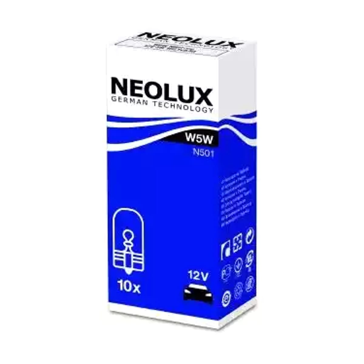 Деталь Автолампа W5W 12V 5W W2.1x9.5d NEOLUX