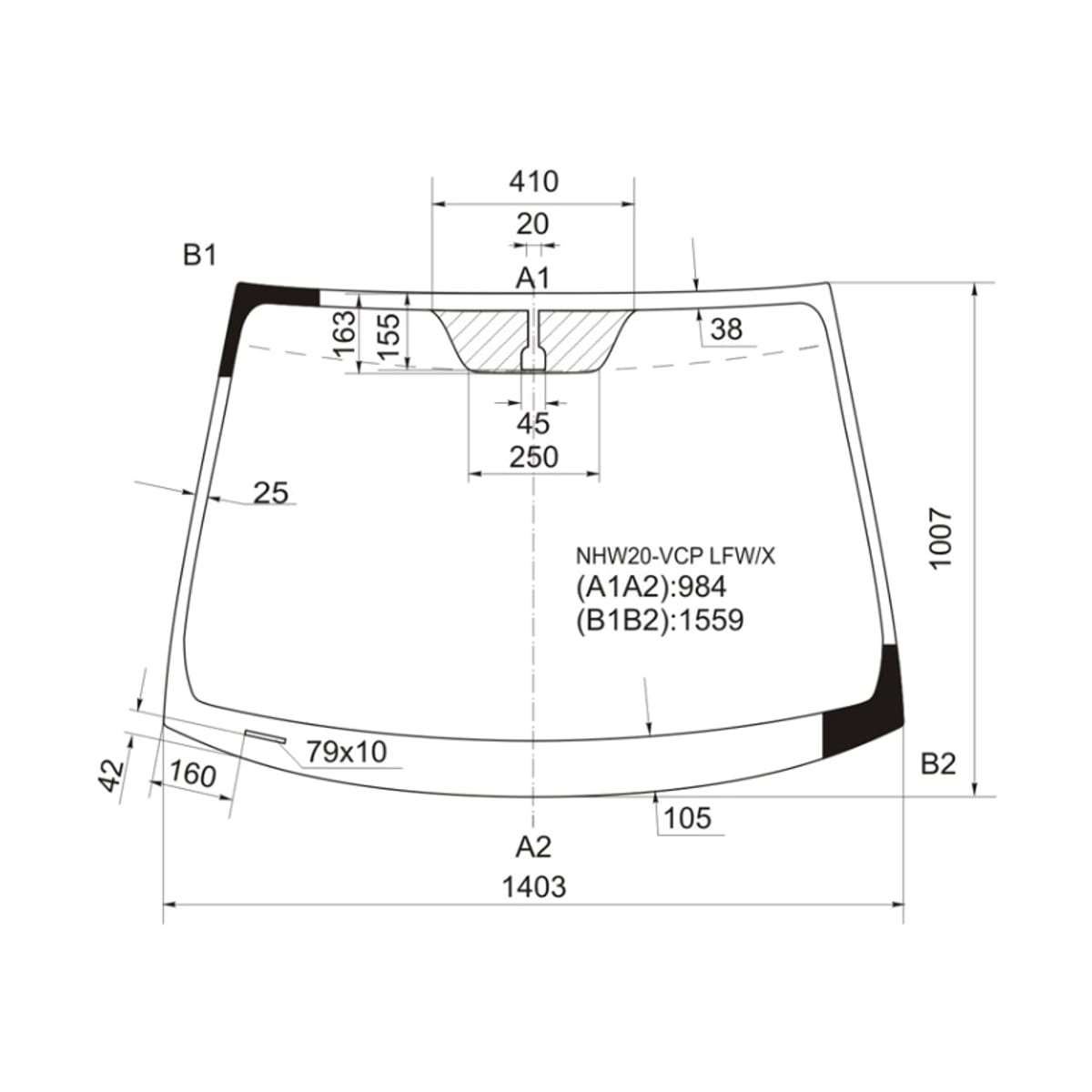 XYG Стекло лобовое Toyota Prius (NHW20) 03-11