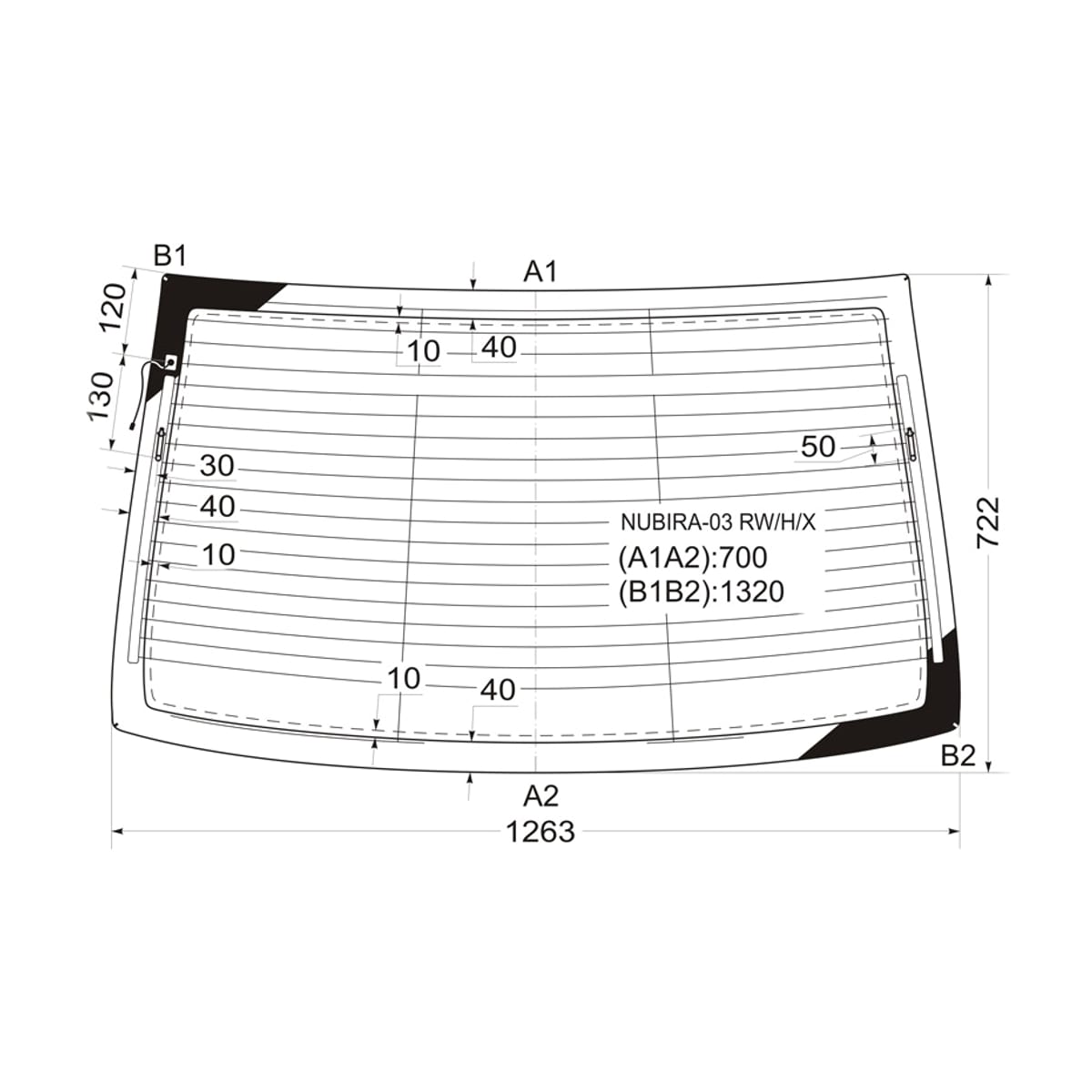 Деталь Стекло заднее (Цвет зеленый/ Обогрев/ Антенна/ 4D SED) Chevrolet Lacetti 04-13 / Daewoo Lacetti 04-09 XYG