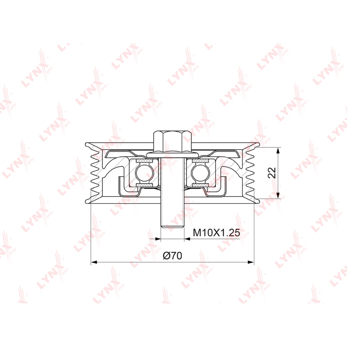 LYNXAUTO Ролик обводной приводного ремня PB7064