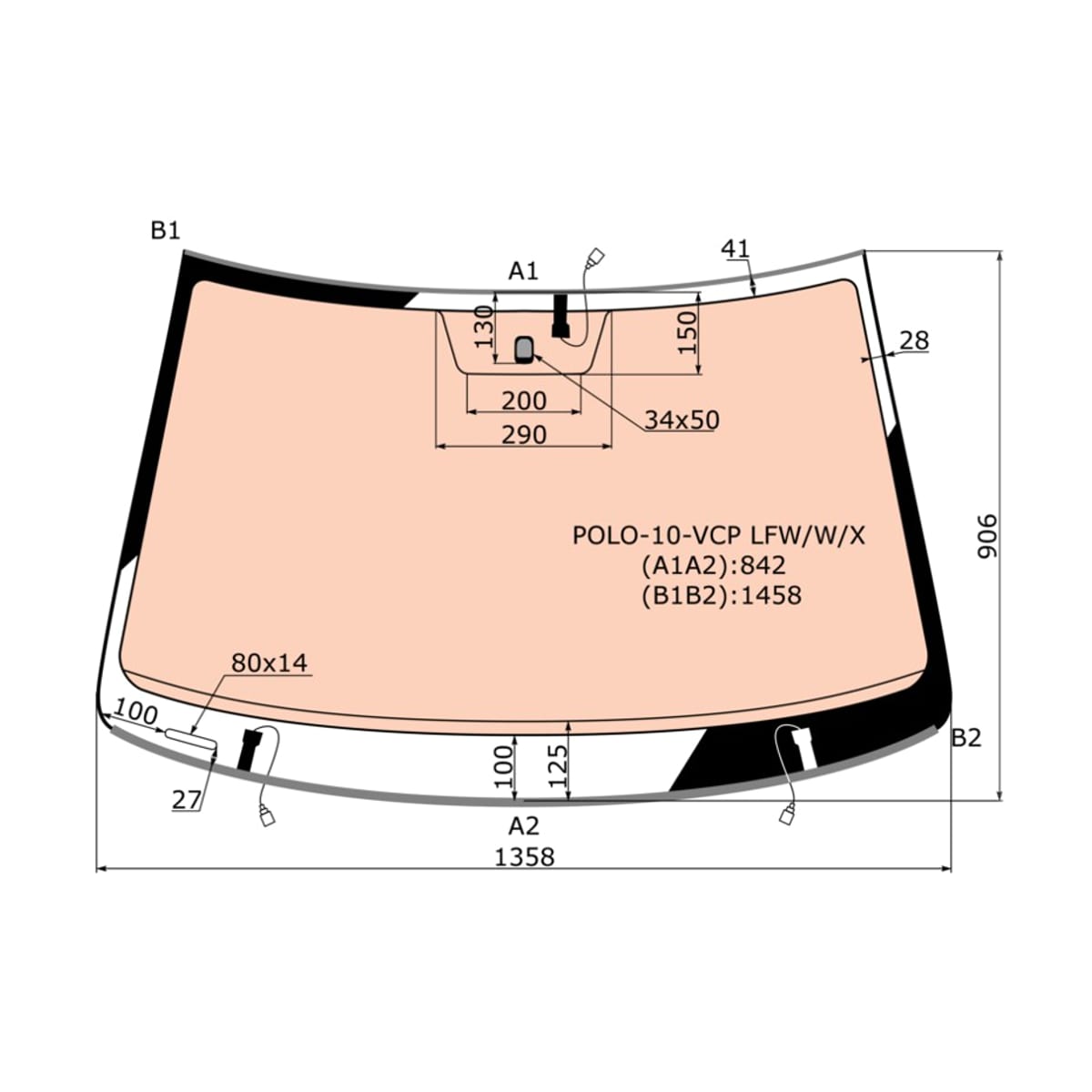 XYG Стекло лобовое (Обогрев полный/ Молдинг) Volkswagen Polo 09-15 POLO10VCPLFW/W/X