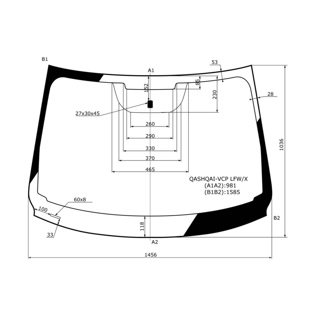 XYG Стекло лобовое Nissan Qashqai 13-22 / Qashqai China 17-24