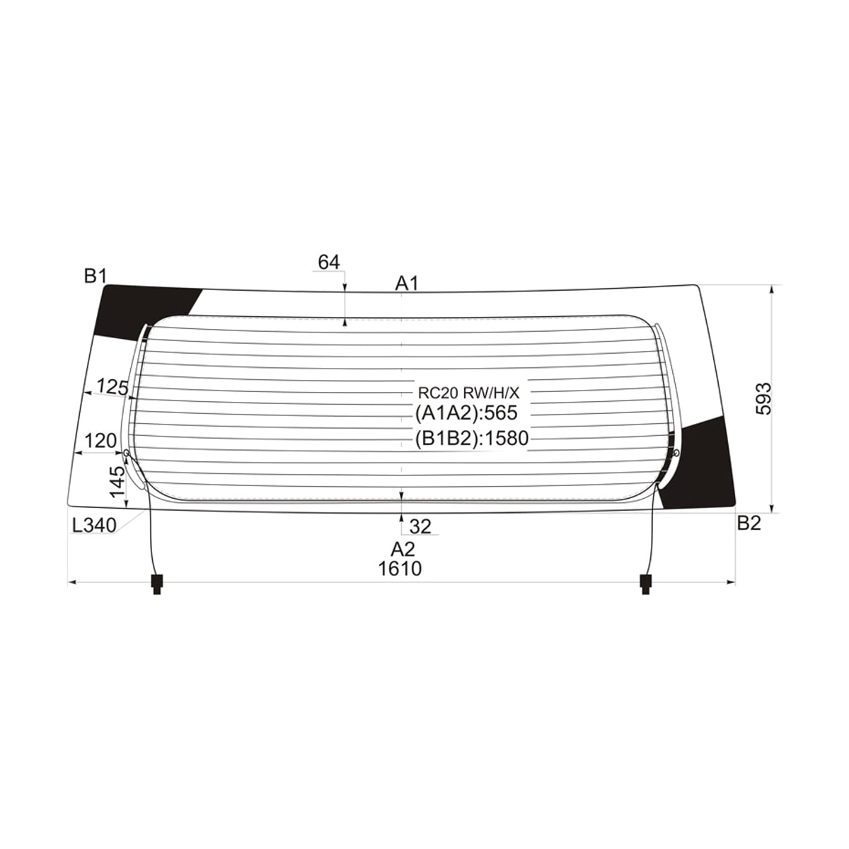 XYG Стекло заднее (Цвет зеленый/ Обогрев) Toyota Alphard (H10) 02-08