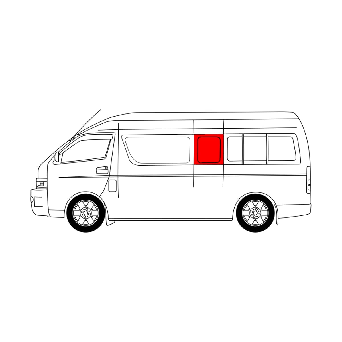 XYG Стекло кузова боковое (не опускное) (Слева/ Цвет зеленый) Toyota Hiace 04-20 / Regius Ace 04-20 RH200LUSF/LH2/X