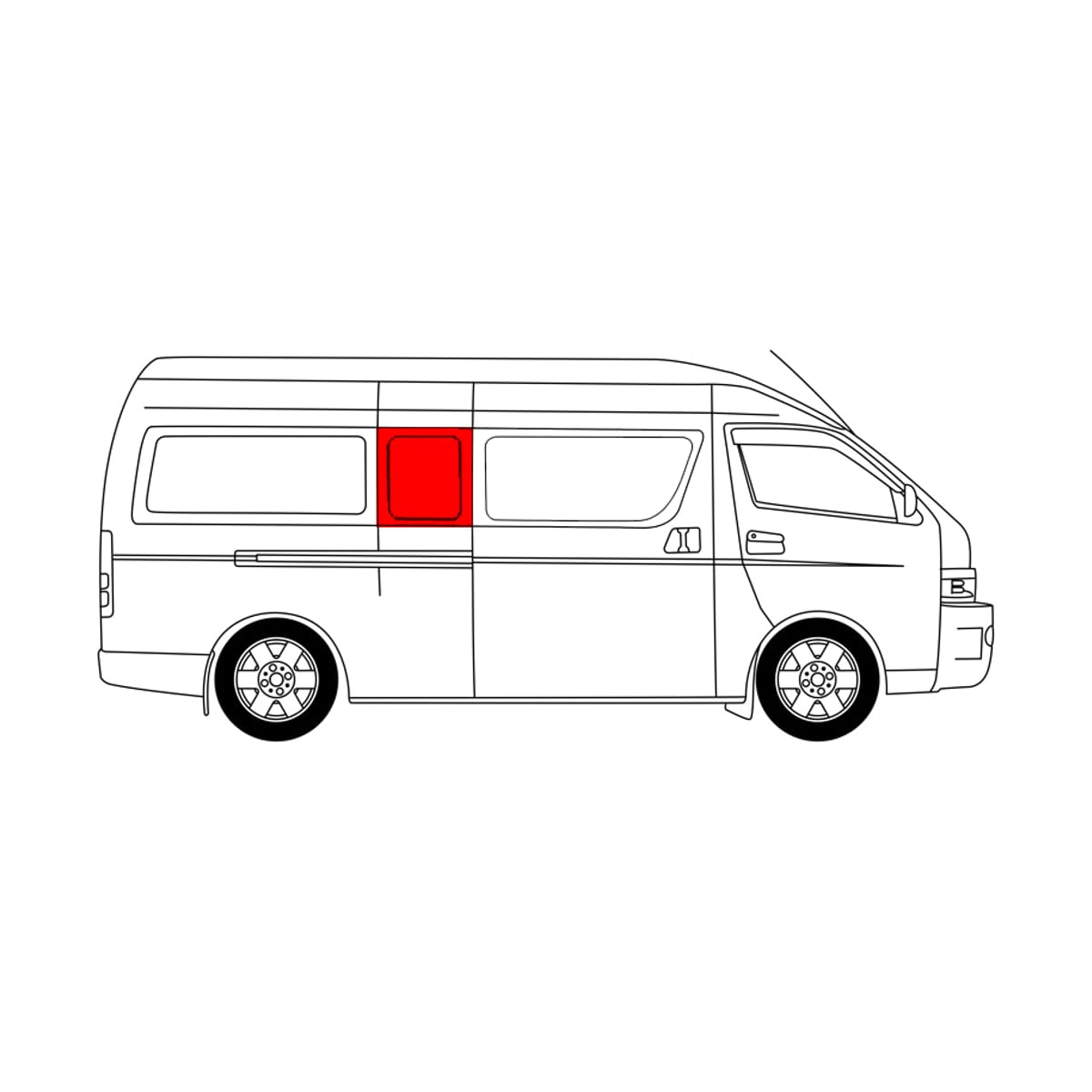 XYG Стекло кузова боковое (не опускное) (Справа/ Цвет зеленый) Toyota Hiace 04-20 / Regius Ace 04-20 RH200LUSF/RH2/X