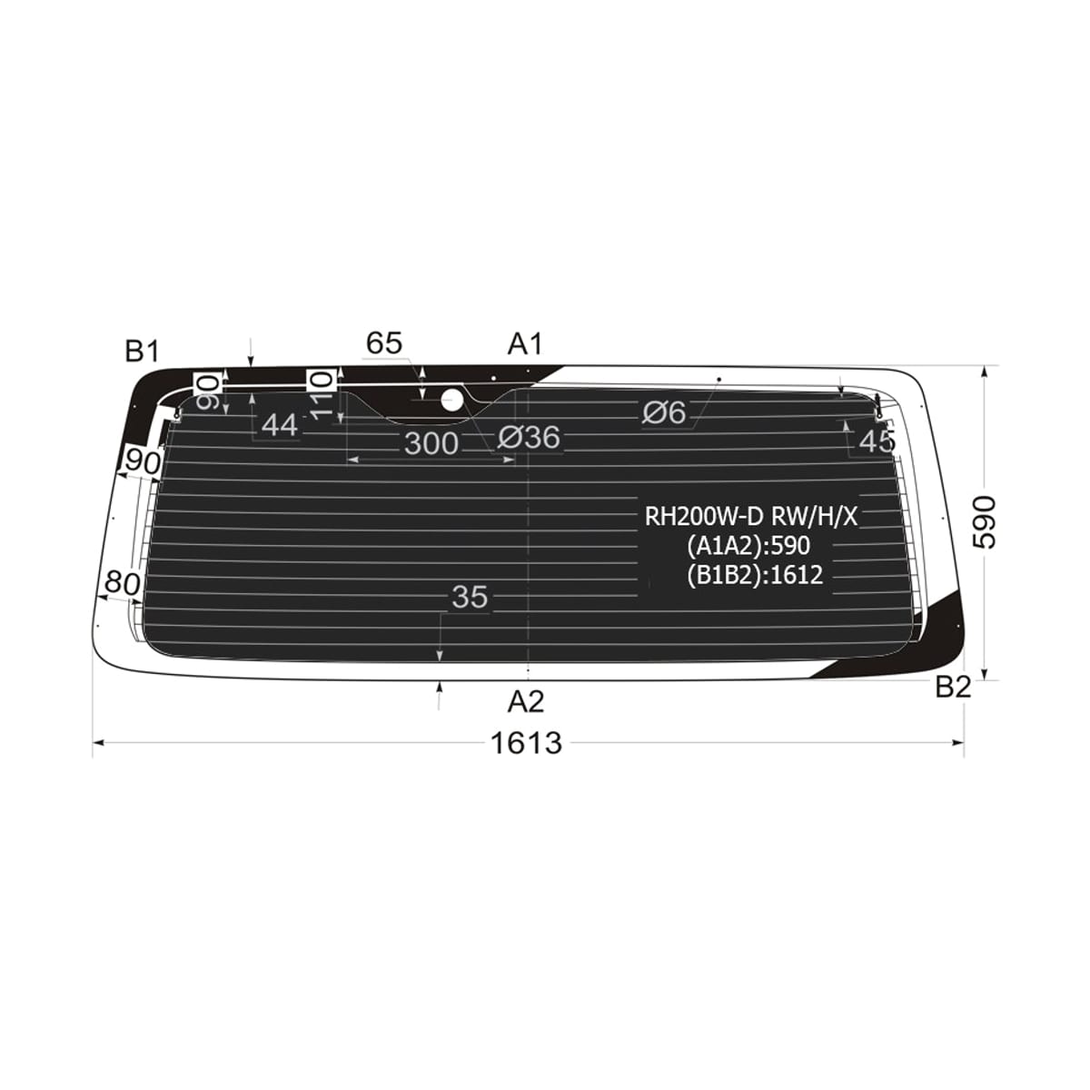 Деталь Стекло заднее (Затемненное/ Обогрев) Toyota Hiace 04 XYG