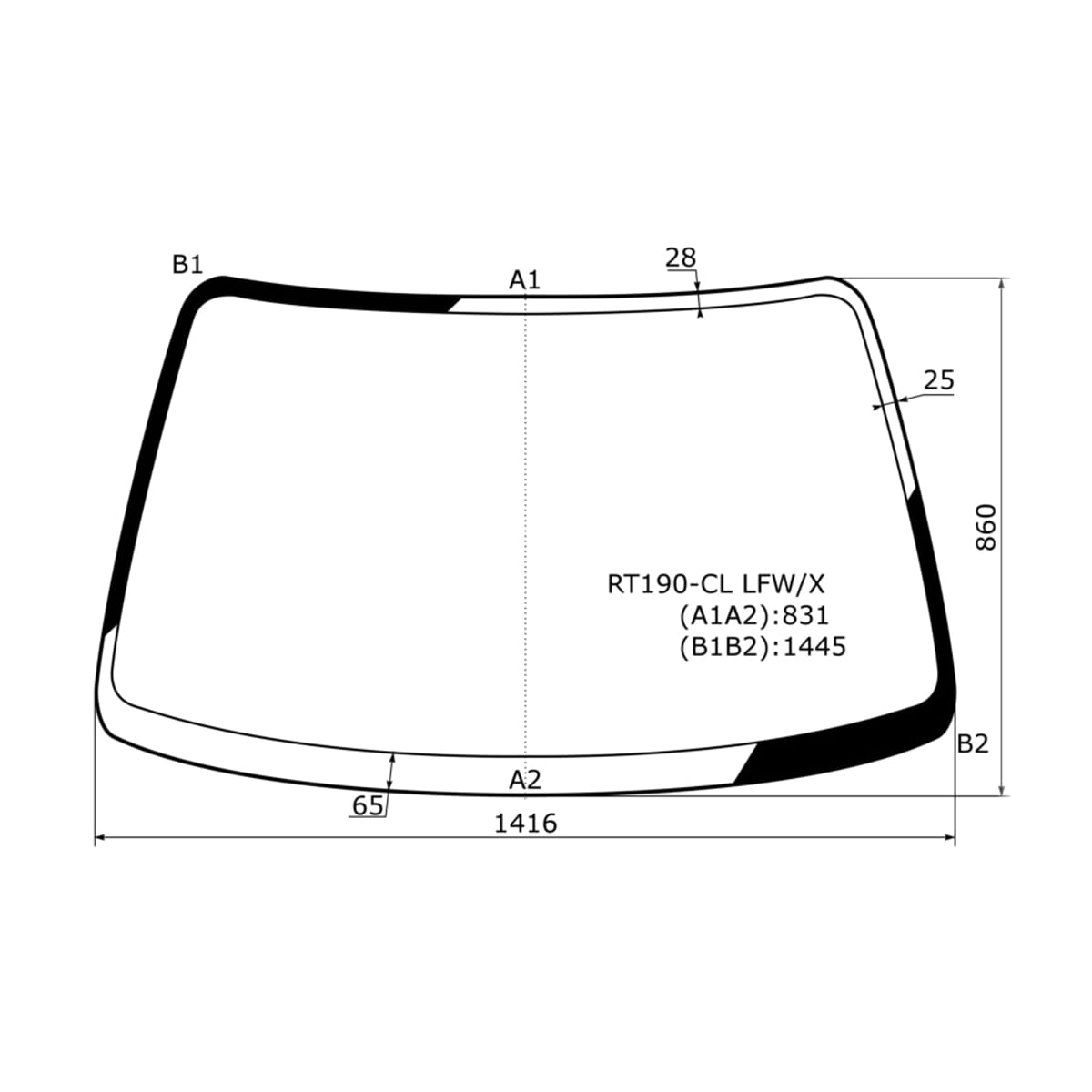 Деталь Стекло лобовое Toyota Caldina (T190) 92-02 / Carina E 92-98 XYG