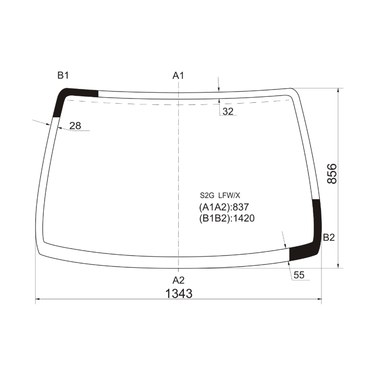 XYG Стекло лобовое HONDA CAPA 98-02 S2GLFW/X
