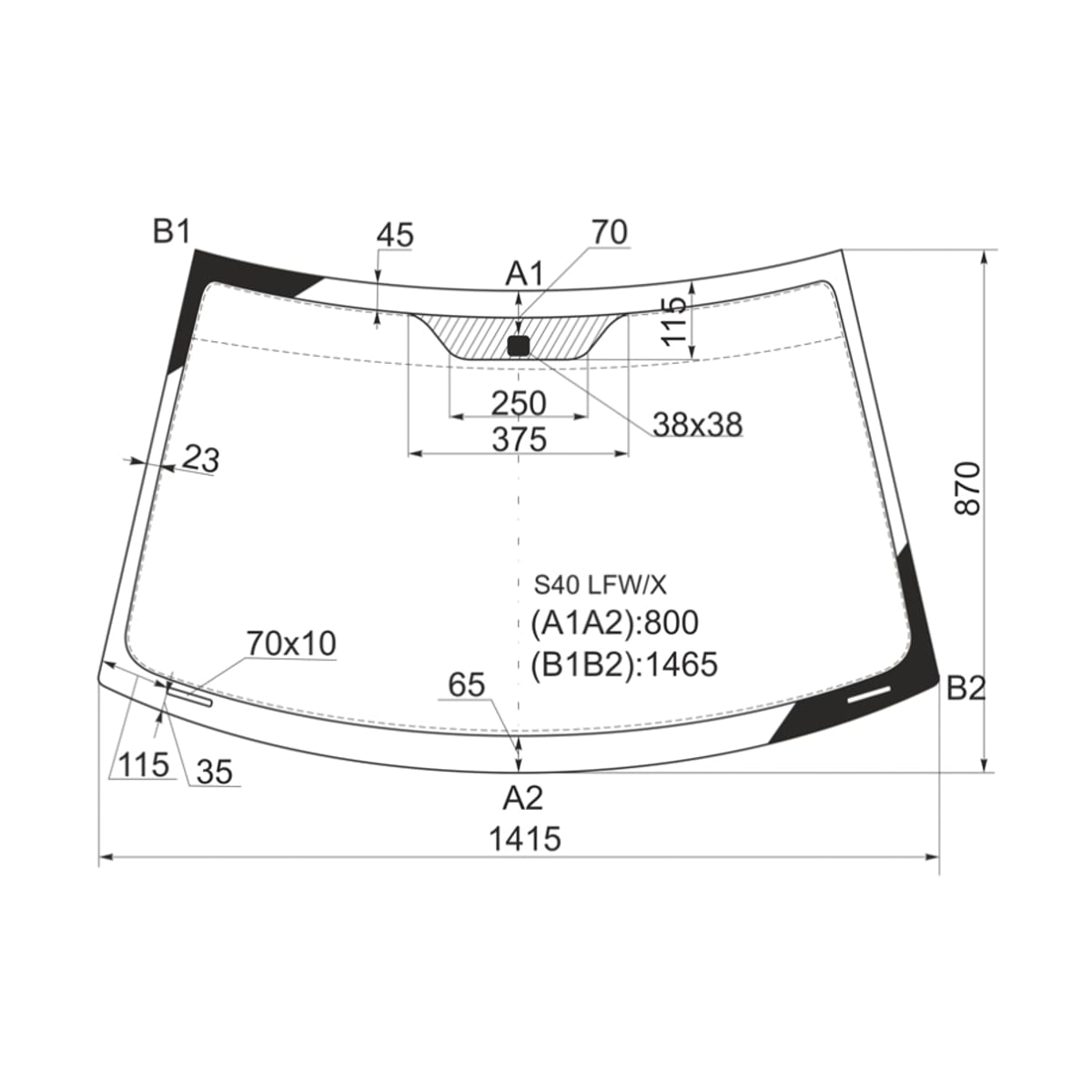 XYG Стекло лобовое Volvo S40 95-04 / V40 95-04 S40LFW/X