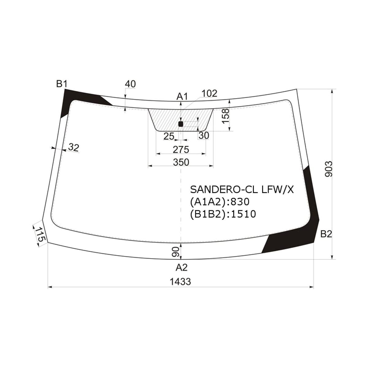 XYG Стекло лобовое Nissan Terrano 14-22 / Renault Duster 10-21